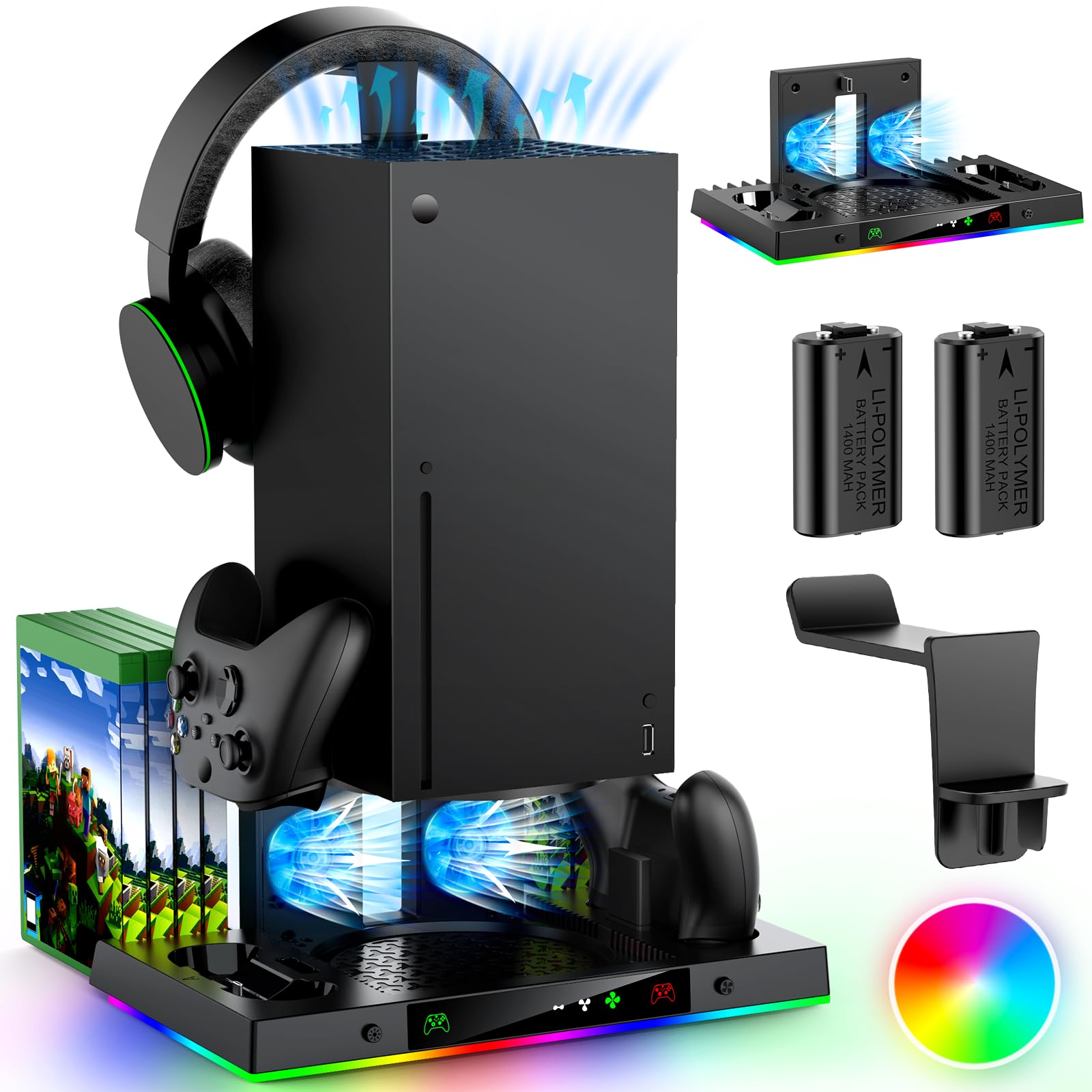 Amazon.com: Upgrade Cooling Fan&Dual Charging Stand for Xbox